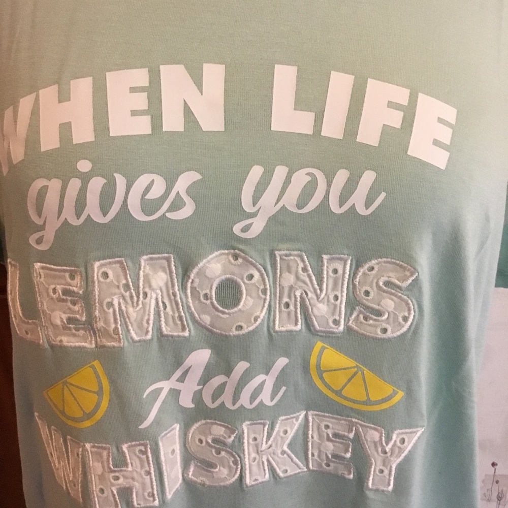 Lemon And Whiskey Graphic tee. Women’s, short sleeve, crew neck